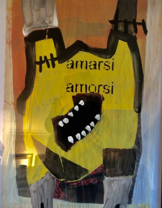 Andrea Bertotti-amarsi A Morsi-dipinto 70x50 Cod 0170610